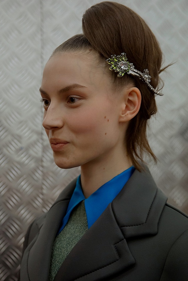 Prada AW15, Dazed backstage, Milan, Womenswear, jewel 17