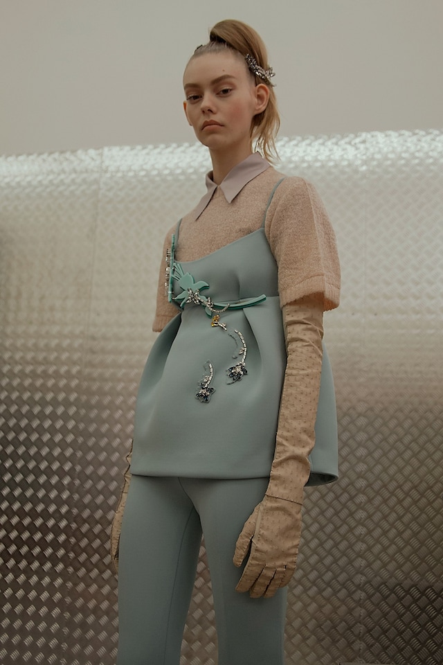 Prada AW15, Dazed backstage, Milan, Womenswear, pastels 14