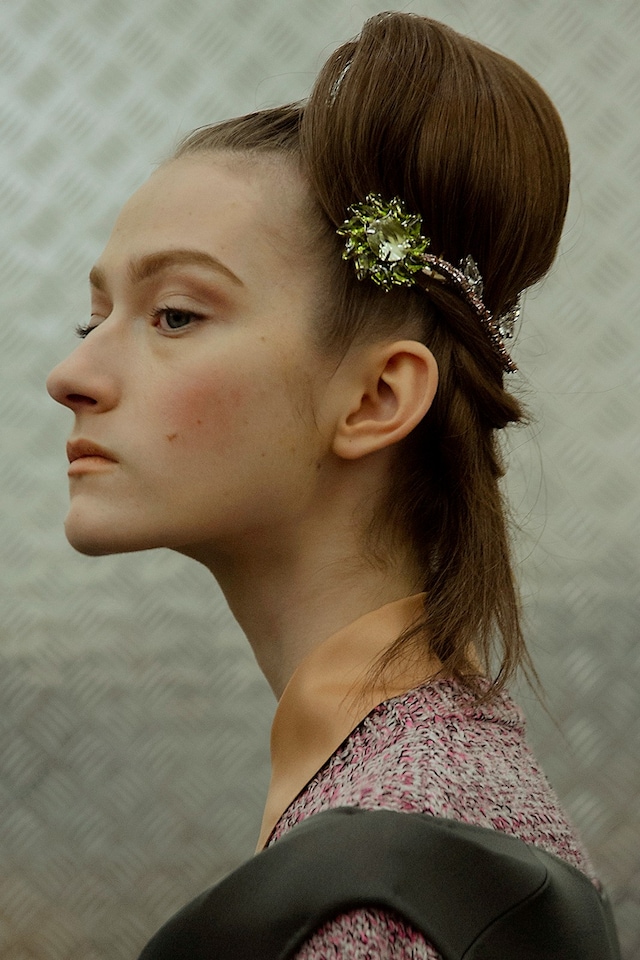 Prada AW15, Dazed backstage, Milan, Womenswear, flower 20