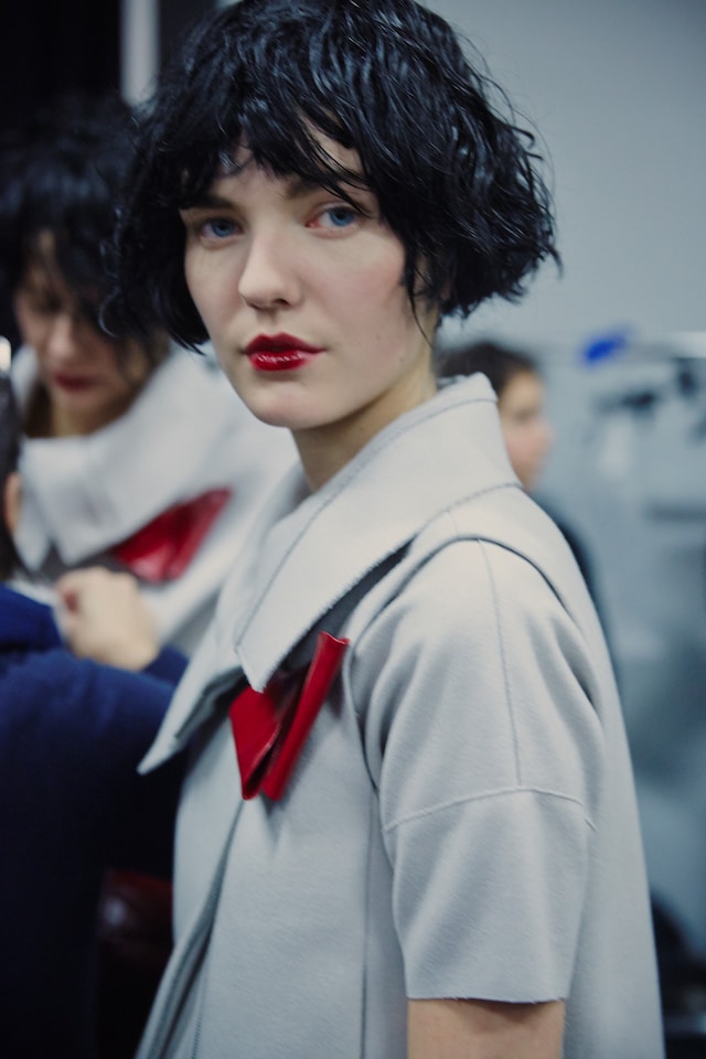 Emporio Armani AW15 Womenswear Dazed backstage doll bow 2