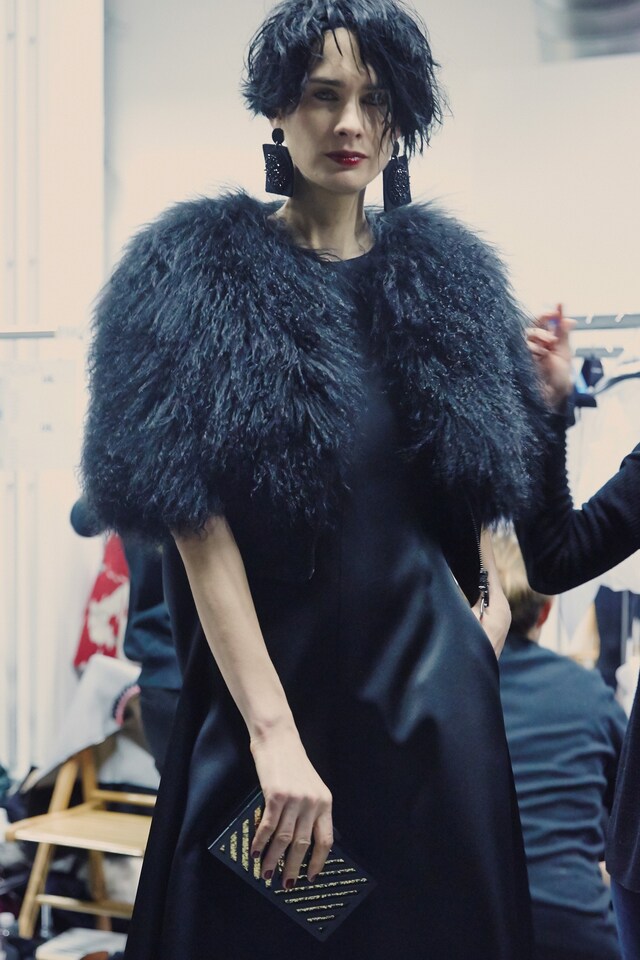 Emporio Armani AW15 Womenswear Dazed backstage fur fluffy 10