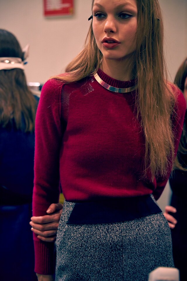 Iceberg AW15 Dazed backstage womenswear silver necklace knit 1