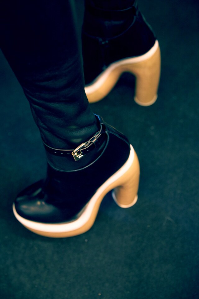 Iceberg AW15 Dazed backstage womenswear shoe heel detail 20