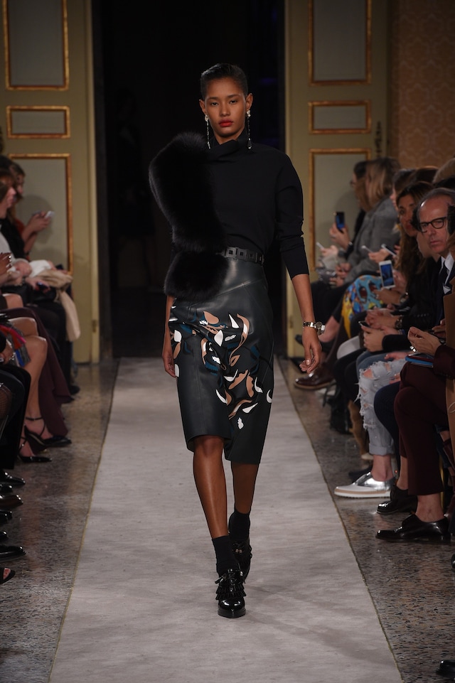 Tod&#39;s AW15, Dazed Digital, womenswear, print leather skirt 12