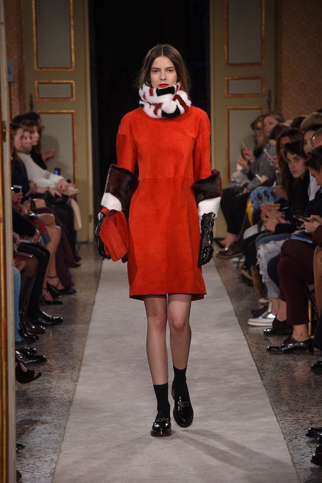 Tod&#39;s AW15, Dazed Digital, womenswear, red dress, fur 5