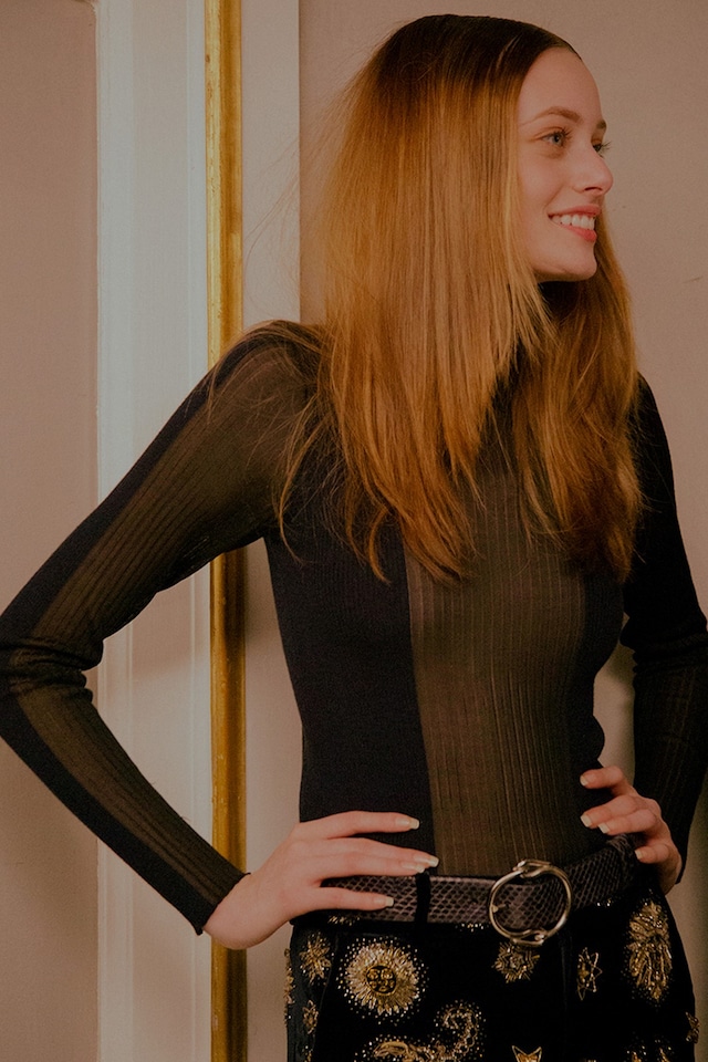Emilio Pucci AW15 Dazed backstage Womenswear sheer knitwear 10