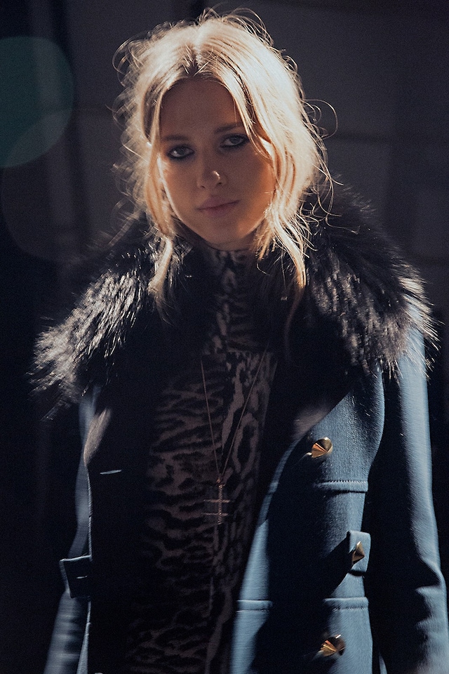 Roberto Cavalli AW15 Dazed backstage Womenswear fur collar 6