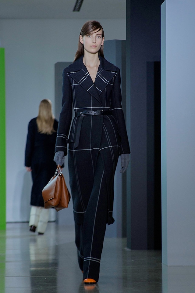 Jil Sander AW15, Dazed runway, Womenswear, Stripe Two Piece 17