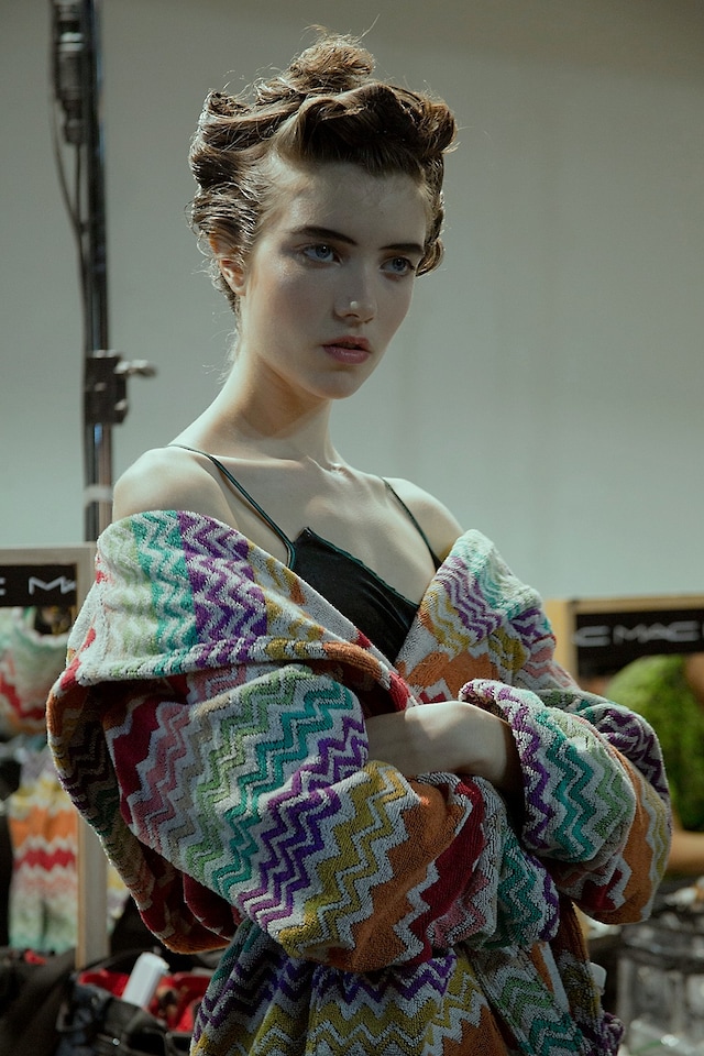 Missoni AW15 Womenswear Dazed backstage throw marble knit 4