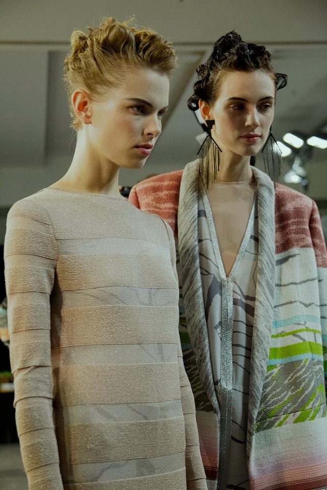 Missoni AW15 Womenswear Dazed backstage stripes robes 13