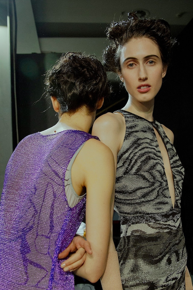 Missoni AW15 Womenswear Dazed backstage chest slit 16