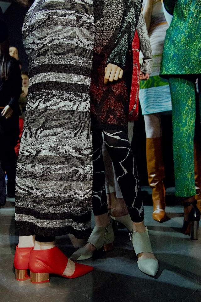 Missoni AW15 Womenswear Dazed backstage detail shoe skirt 27