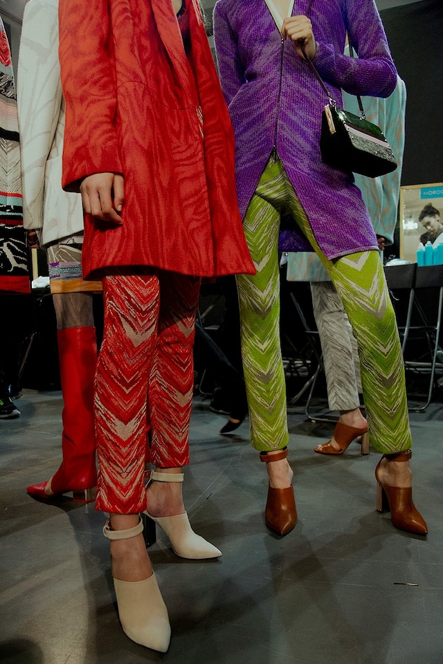 Missoni AW15 Womenswear Dazed backstage detail coat red 26