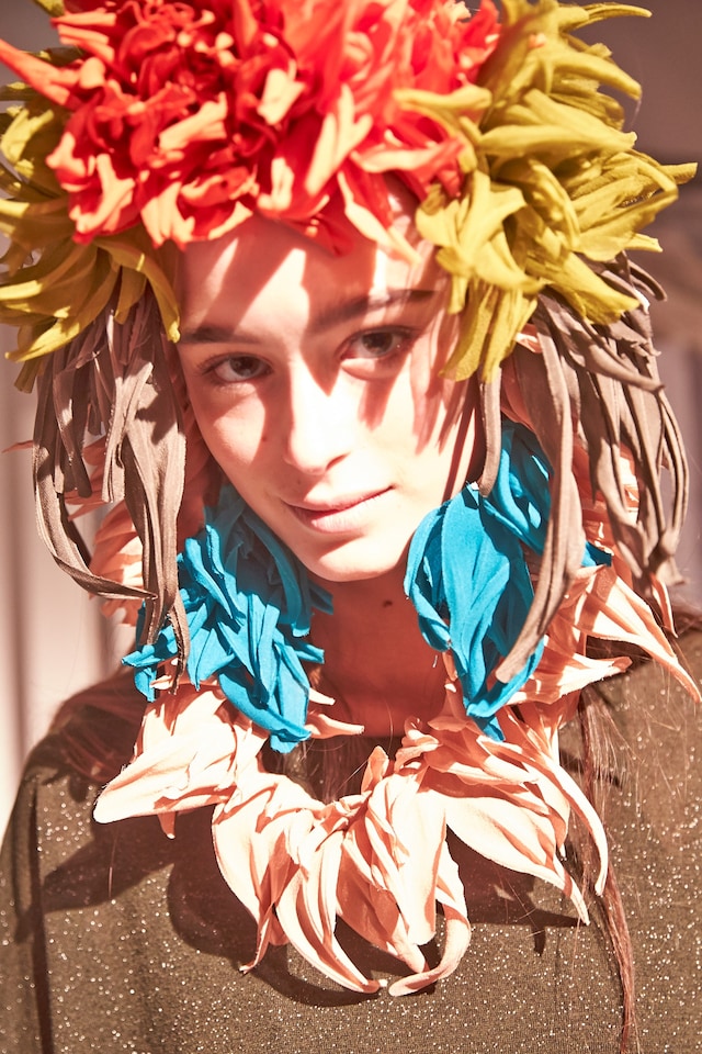 Erika Cavallini AW15 Dazed backstage Womenswear petal detail 8