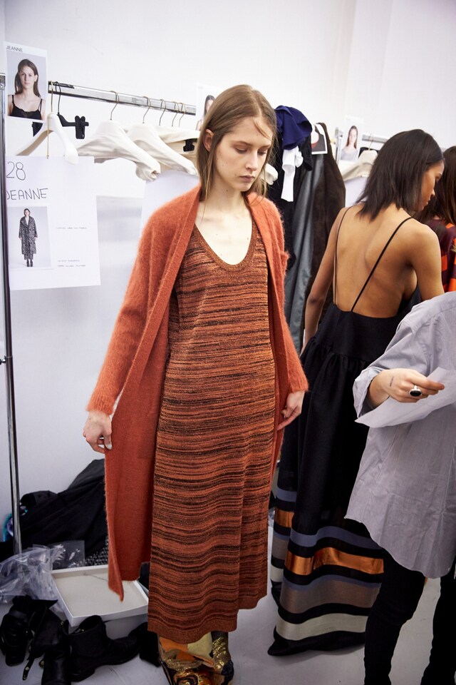 Erika Cavallini AW15 Dazed backstage Womenswear orange knit 15