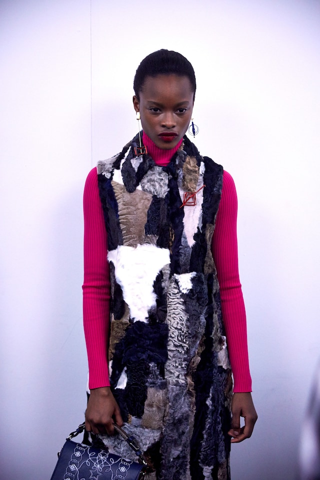 MSGM AW15, Dazed, Womenswear, Patchwork, Fur, Sleeveless 2