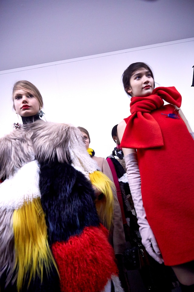 MSGM AW15, Dazed, Womenswear, Bow Detail, Patchwork Fur Coat 11