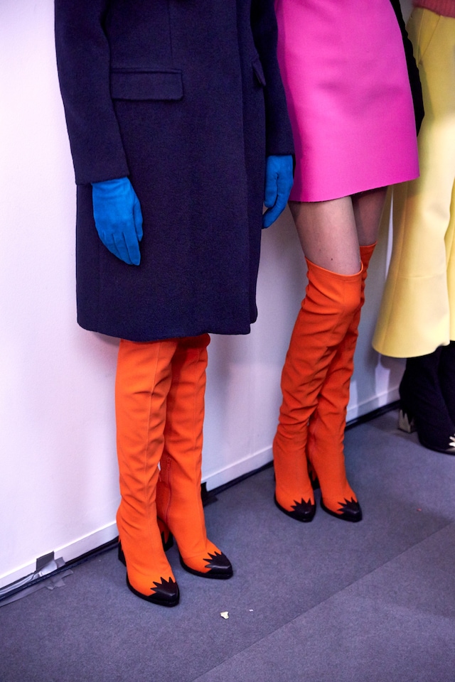 MSGM AW15, Dazed, Womenswear, Orange Knee High Boots 15