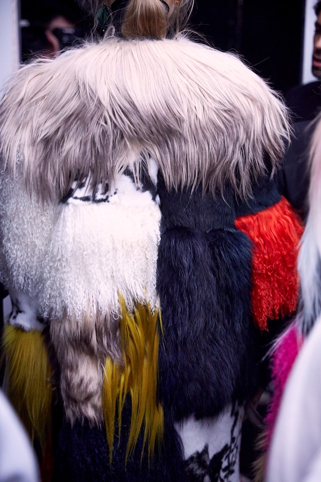 MSGM AW15, Dazed, Womenswear, Patchwork Fur Coat Detail 19