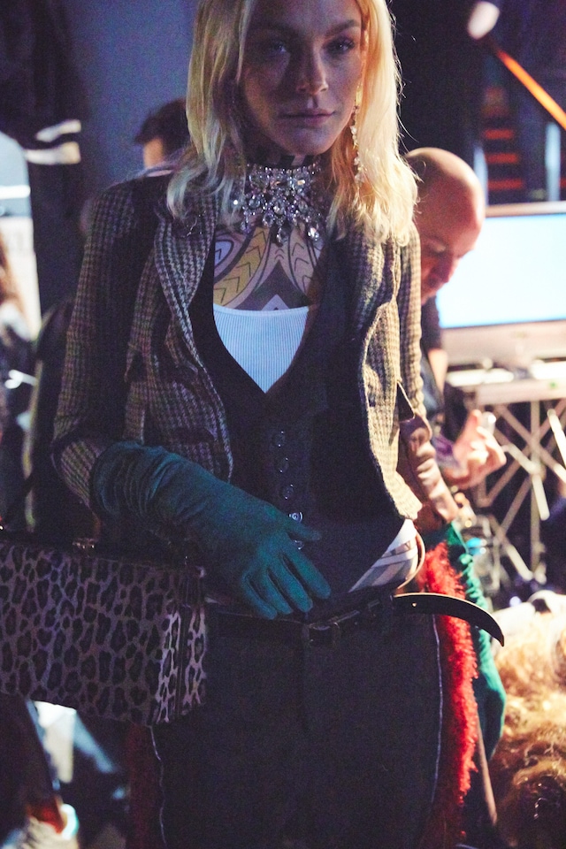 Dsquared2 AW15 Dazed backstage Womenswear diamond jacket 4