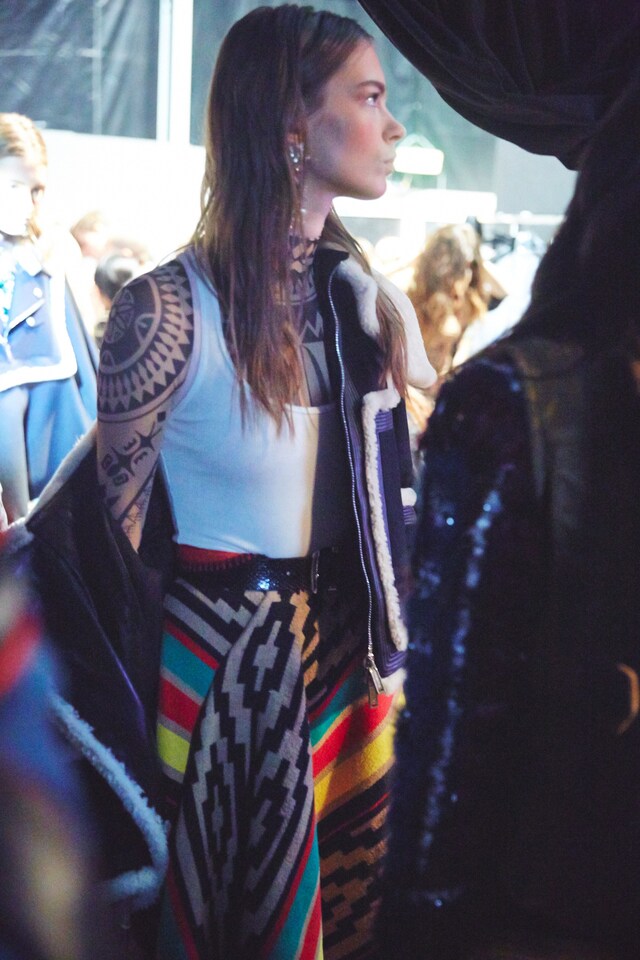 Dsquared2 AW15 Dazed backstage Womenswear tribal tattoos 3