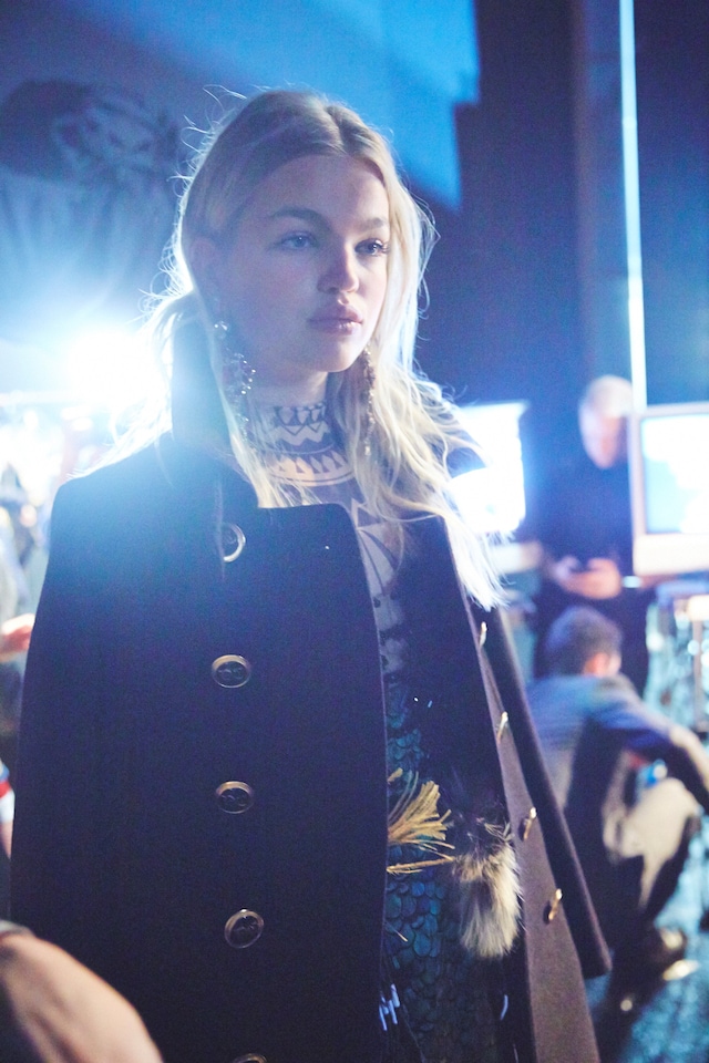 Dsquared2 AW15 Dazed backstage Womenswear military coat 2