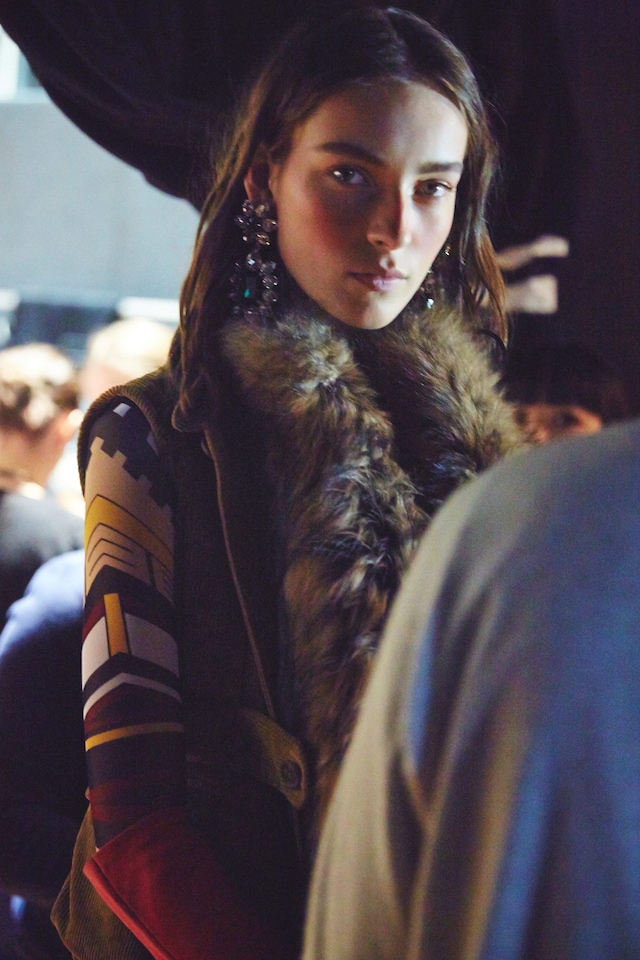 Dsquared2 AW15 Dazed backstage Womenswear earring fur detail 9