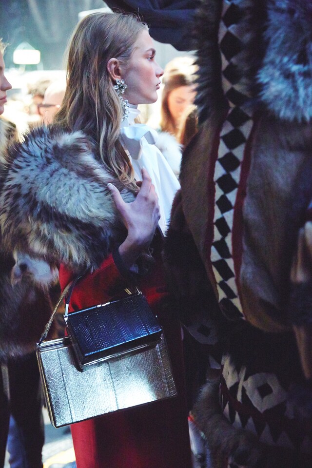 Dsquared2 AW15 Dazed backstage Womenswear fur shawl 5