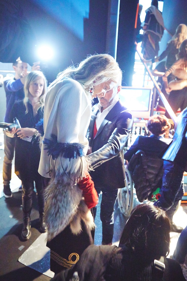 Dsquared2 AW15 Dazed backstage Womenswear fur detail 21