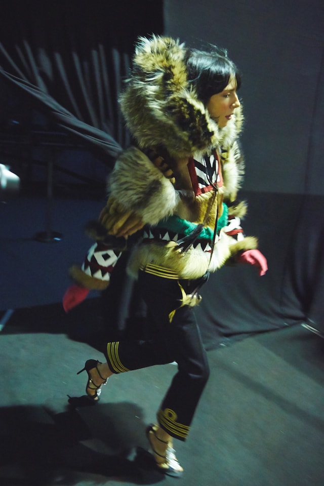Dsquared2 AW15 Dazed backstage Womenswear fur hood tribal 18
