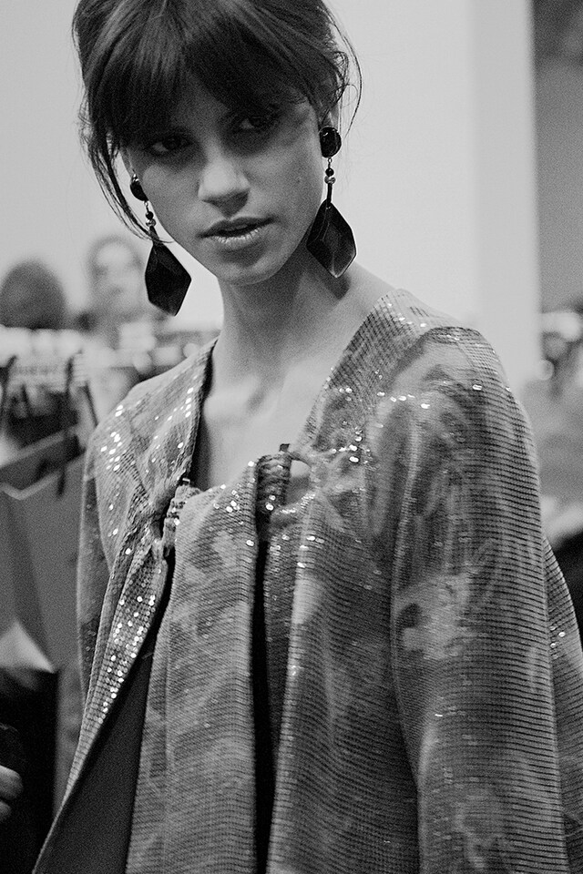 Giorgio Armani AW15 Dazed backstage Womenswear earrings 2