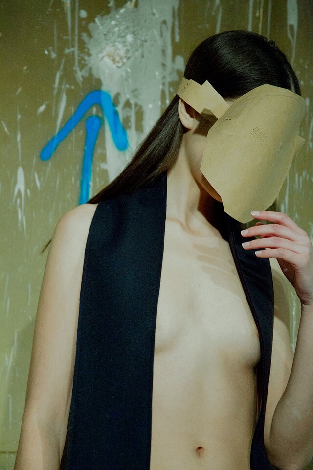 Jacquemus AW15 Dazed backstage Womenswear mask detail 15