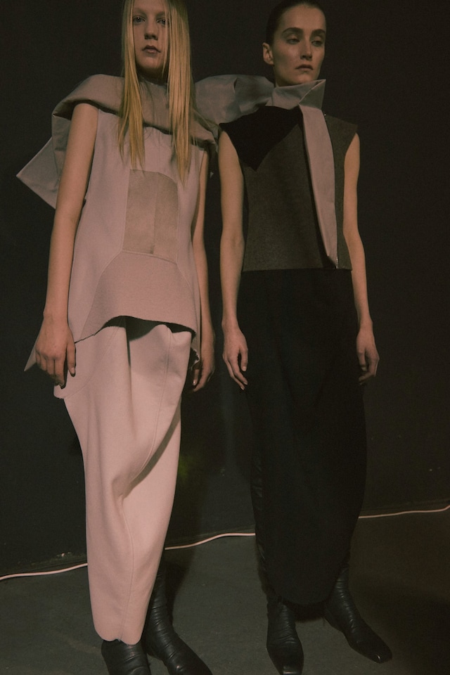 Rick Owens AW15, Dazed, womenswear, raised collar nude black 3
