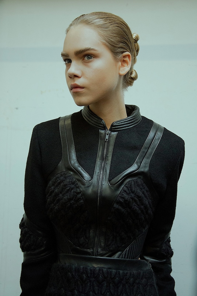 Iris Van Herpen AW15 Dazed backstage womenswear leather knit 8