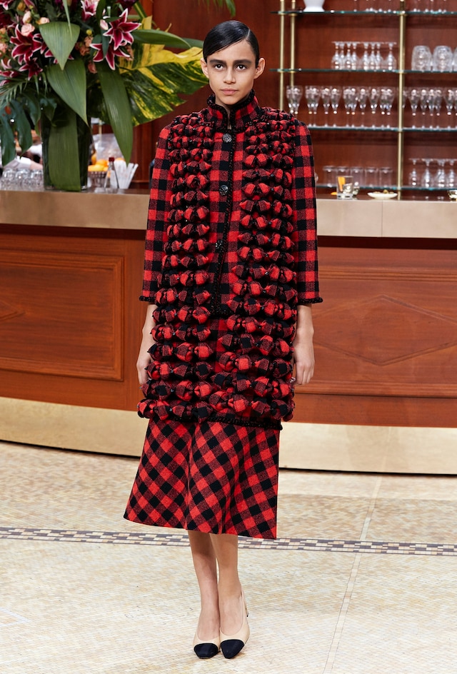 Chanel AW15 Dazed womenswear Binx Walton Check Red Button Up 8