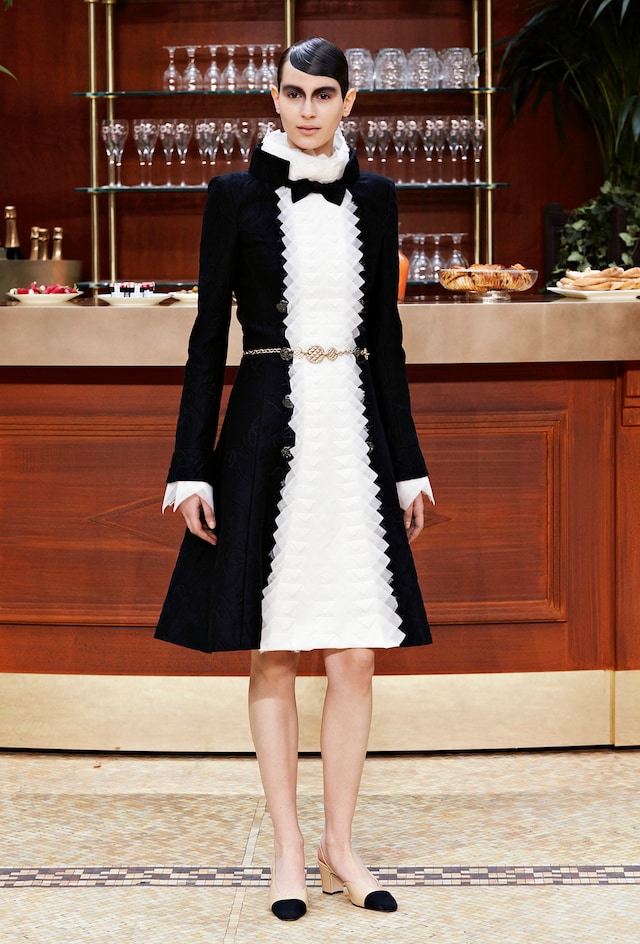 Chanel AW15 Dazed womenswear Ruffle Front Dress Gold Belt 26