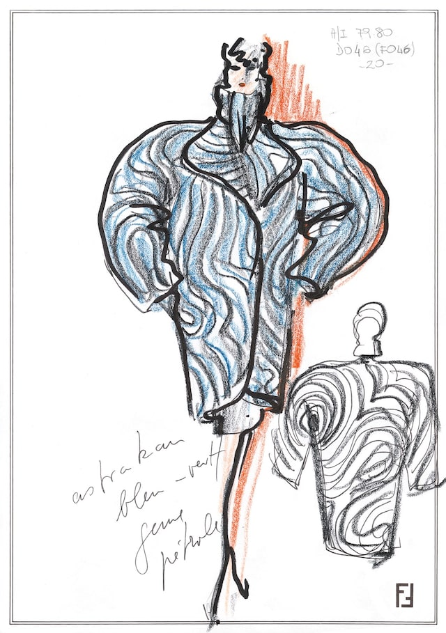 Sketch by Karl Lagerfeld for FENDI Fall-Winter 1979/1980 12
