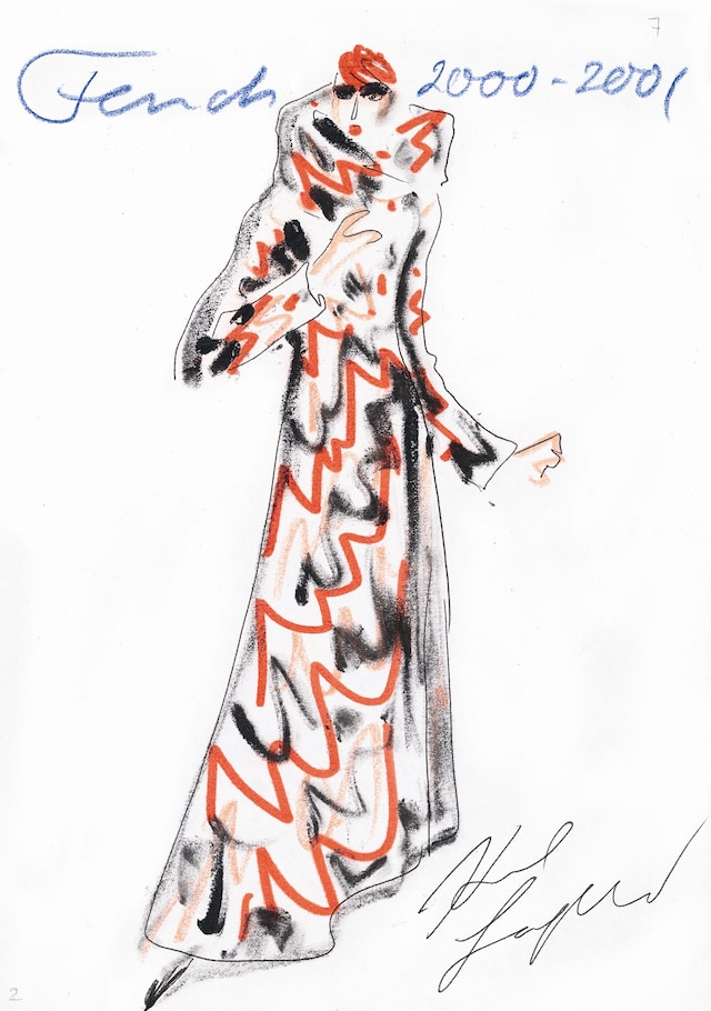 Sketch by Karl Lagerfeld for FENDI Fall-Winter 2000/2001 13
