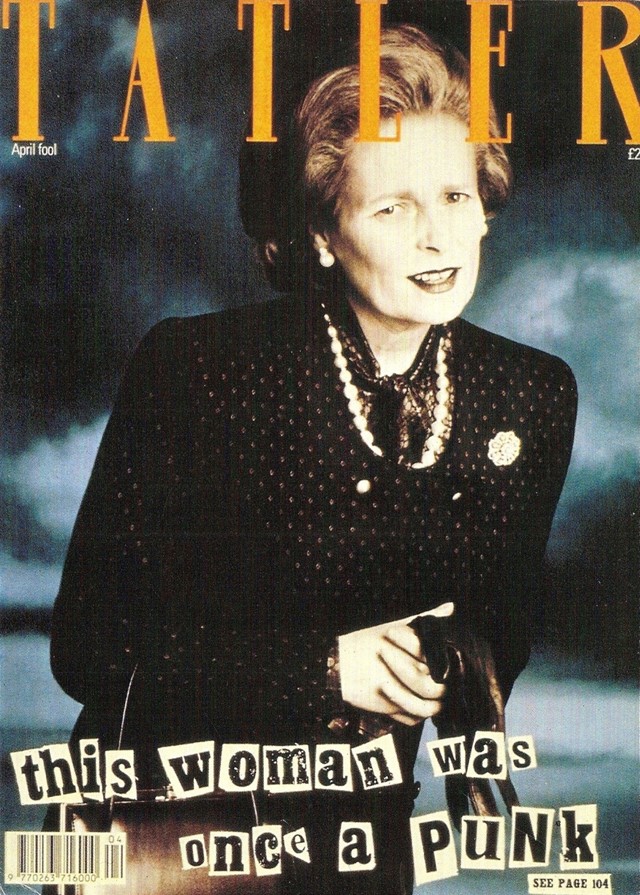 Westwood at thatcher for Tatler’s April 1989 cover