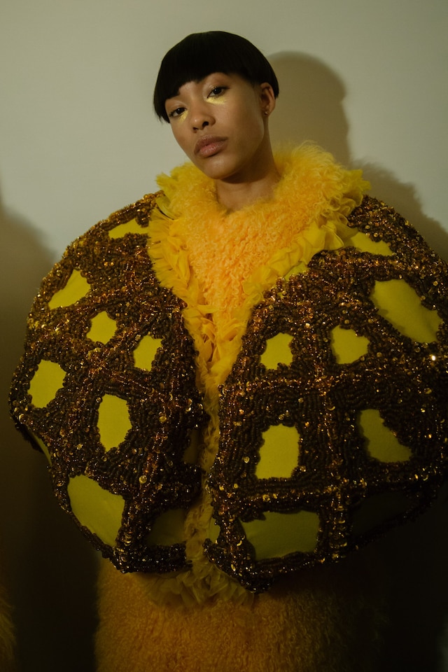 VFiles Made David Ferreira SS16 Fur stole yellow nyfw 8