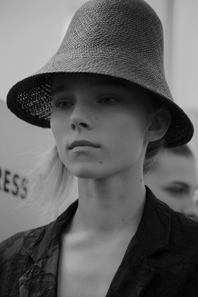 Backstage at Jil Sander SS16 8