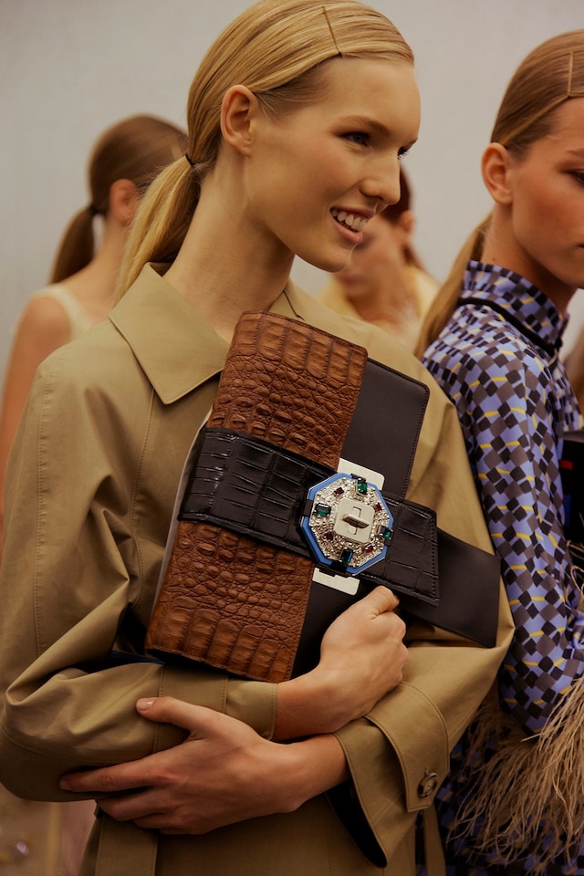 Backstage at Prada SS17 MFW Dazed 12