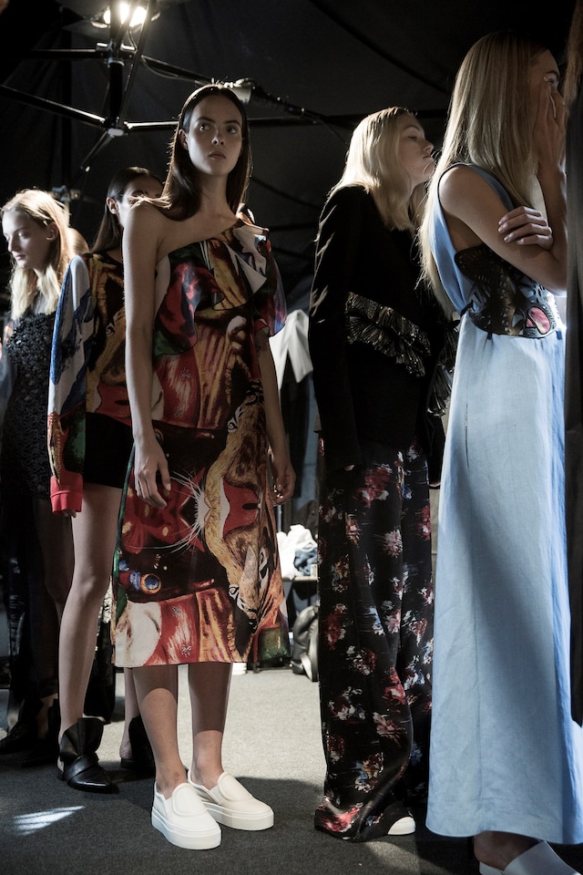 Backstage at Krizia SS17 MFW Dazed 6