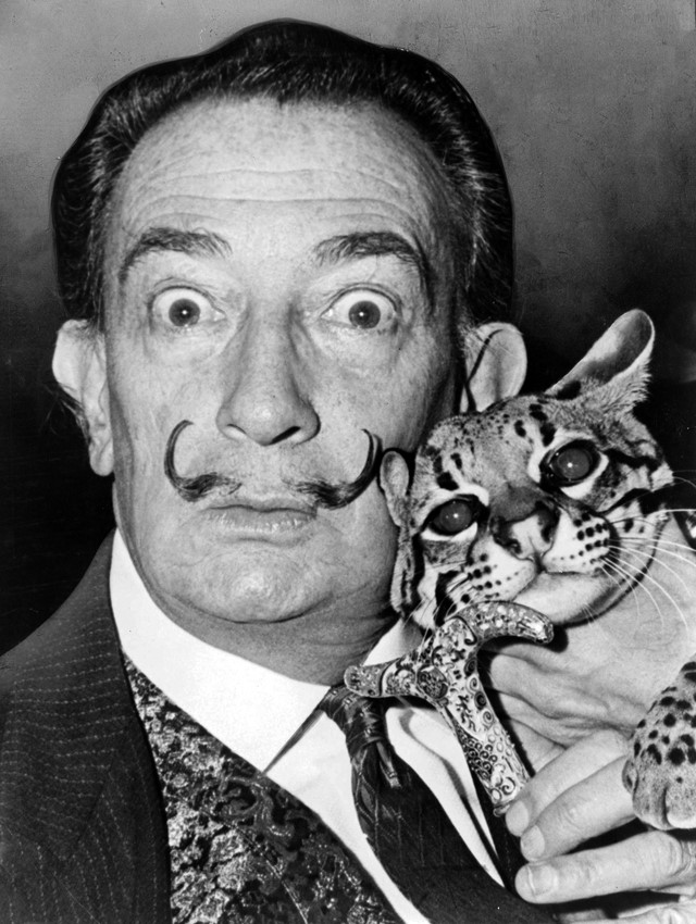 Dal&#237; with his pet ocelot