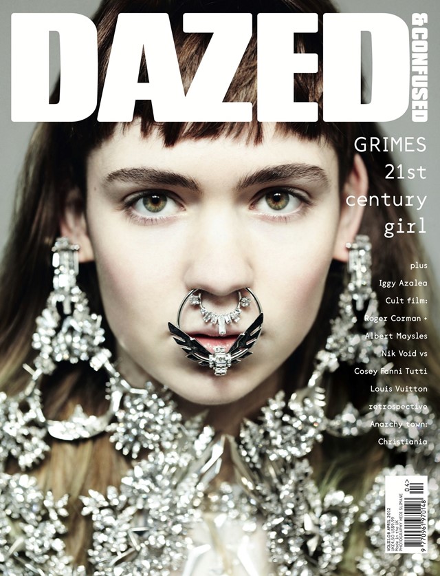 Grimes of the cover of the April 2012 issue of Dazed and Con