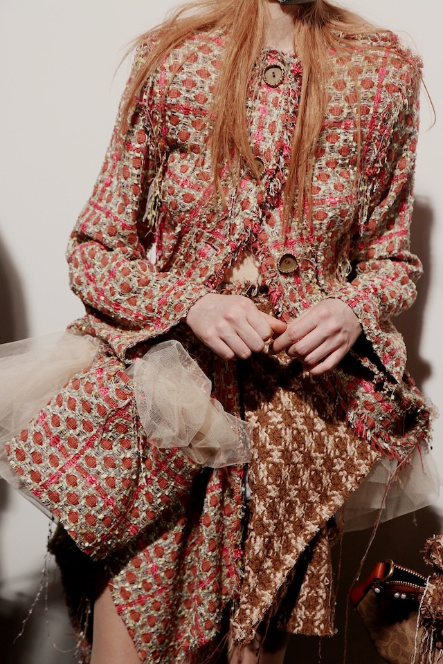 Backstage at Matty Bovan AW18 London show 19