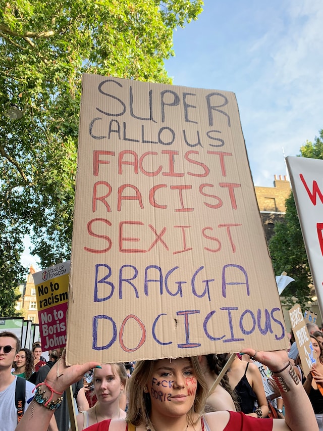 Sign at the Fck Gvt Fck Boris march 6