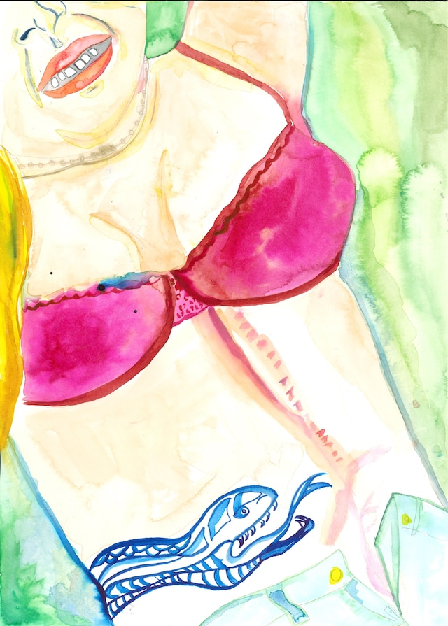 Lena Dunham Watercolours “Scar, Lace, Snake” 4