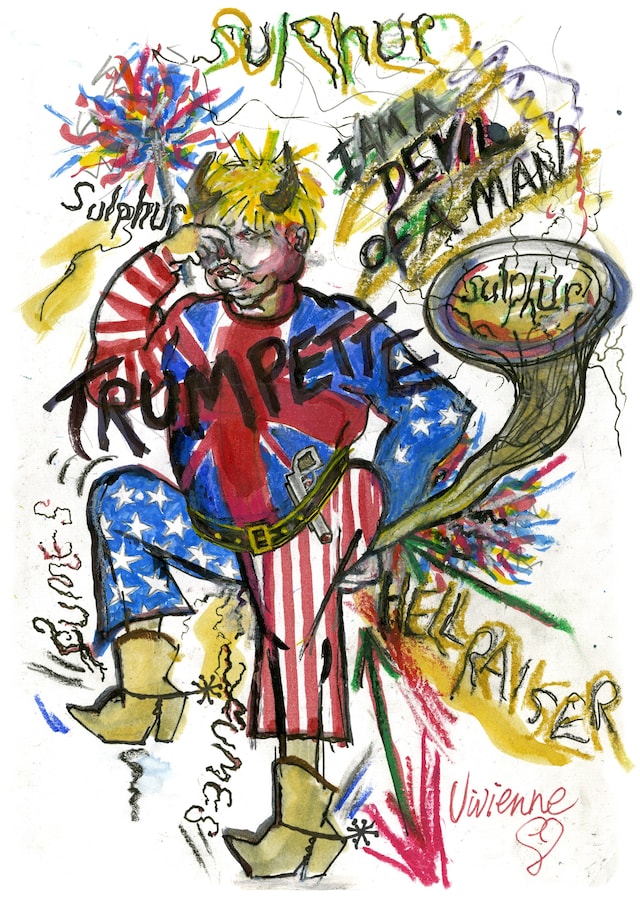 Boris Johnson Vivienne Westwood general election drawings 1