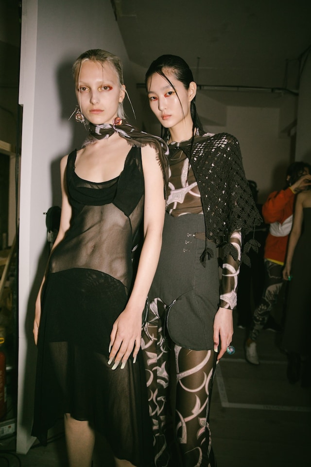 Backstage at the AW20 Charlotte Knowles show womenswear 14 13